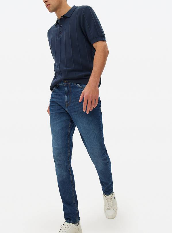 Dark Washed Denim Skinny Fit Jeans 32S